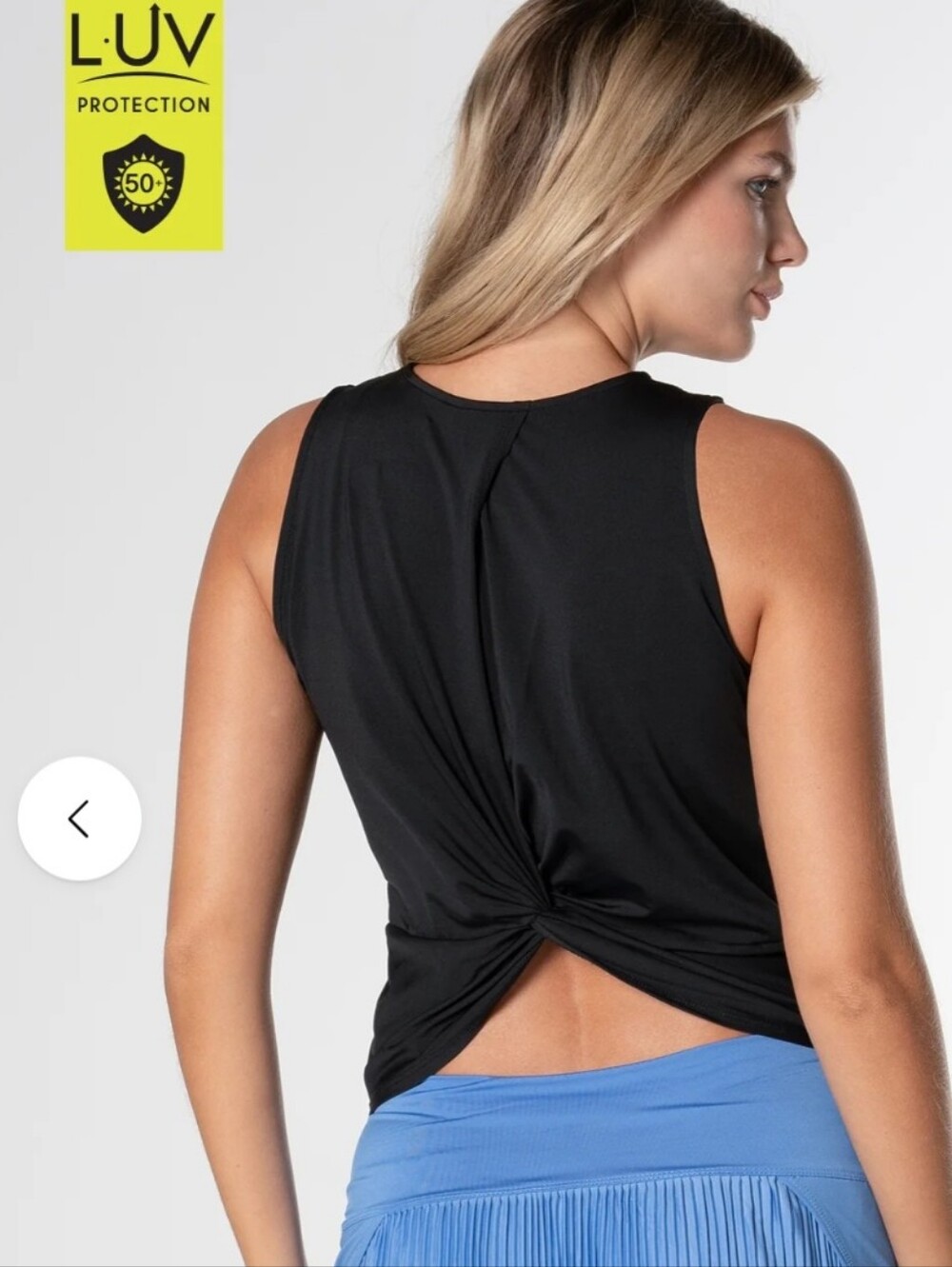 Lucky In Love Freedom Crop Tank Top Size Small Black Tennis Pickleball Gym